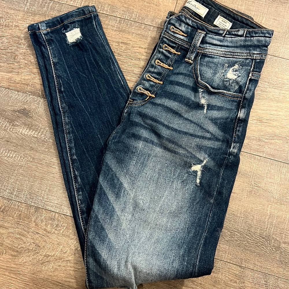 “Kurvy” ultra high rise ankle skinny jean